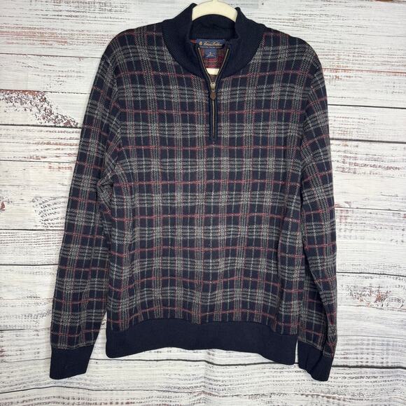 Brooks Brothers Extra Fine Italian Merino Wool Plaid Pullover Mens Med - Picture 1 of 3